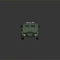Military Green Armored Tank with Multiple Wheels and Missile Launcher System