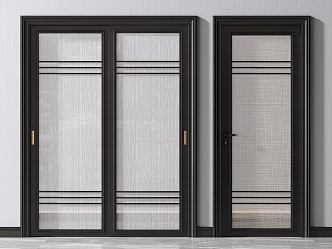 New Chinese-style sliding door 3d model