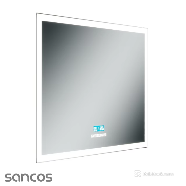 White Framed Bathroom Mirror Essential For Daily Washing And Grooming Needs 3d model 