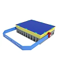 Blue Platform Children's Educational Toy With Yellow Dots Red Knob And Blue Handle