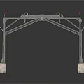 Industrial Metal Frame Structure With Concrete Bases And Support Beams 3d model