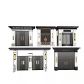 Various Modern Traditional Entrance Doors With Stone Frames Lighting Fixtures And Decorative Details
