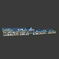 Wooden Houses Complex With Connected Blue Roofs And Multiple Architectural Structures
