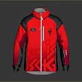 Red And Black Jacket With Zipper Closure Modern Design Elements And Brand Logo 3d model