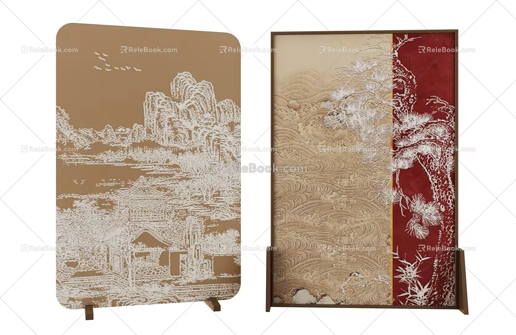 new chinese style screen 3d model