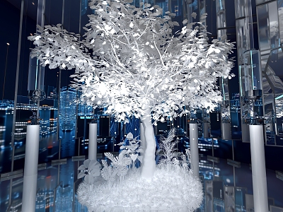 Science and Technology Future Natural Ecological Paper Tree Recyclable Exhibition Hall Exhibition Hall Beautiful Chen Display 3d model