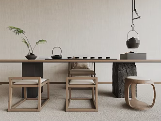 tea table and chair 3d model