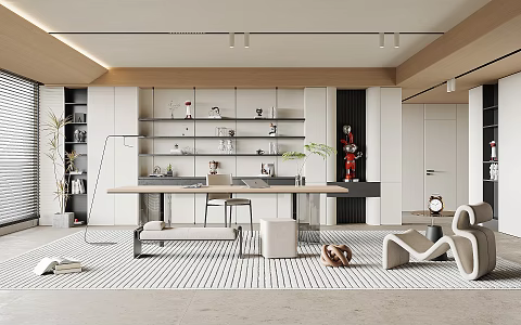 Modern study 3d model