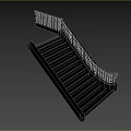 Traditional Wooden Staircase With Classic Railing Steps And Carved Side Panel