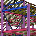 Industrial Steel Structure Framework for Multi Layer Factory Building Construction 3d model