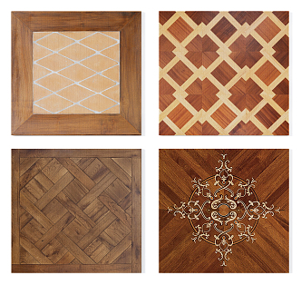 Modern Flooring New Classical Wood Flooring Stone Ground Parquet Template Combination 3d model