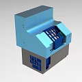 Blue And Gray Industrial Equipment Featuring Control Panel And Enclosed Structure 3d model