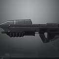 Futuristic Gun With Transparent And Metallic Material Green Indicator Light And Sleek Design