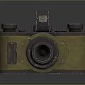 Vintage Electronic Camera With Metal Body Classic Lens And Retro Knob Design