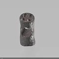 Wooden Tree Stump Shaped Pen Holder With Multiple Holes And Heart Cutout