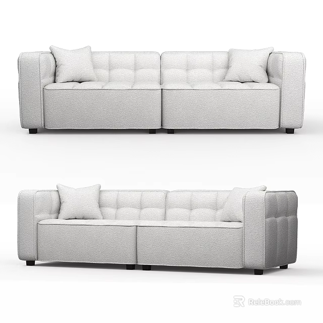 Modern Light Colored Two Seater Sofa With Soft Cushions And Clean Lines 3d model