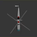 Cartoon Style Helicopter Model With Big Eyes Blue Windows Red Top And Silver Body