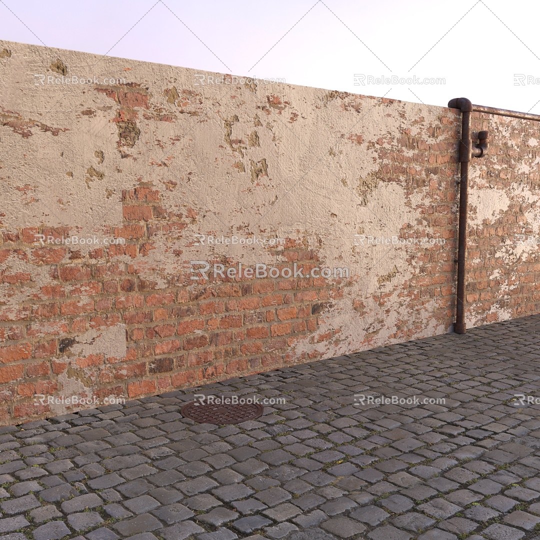 Road ground wall surface 3d model