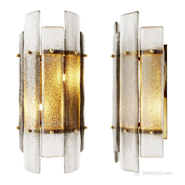 Modern Wall Sconces With Frosted Glass Shade And Metal Frame Emit Warm Glowing Light 3d model 