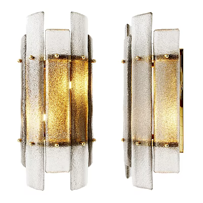 Modern Wall Sconces With Frosted Glass Shade And Metal Frame Emit Warm Glowing Light 3d model