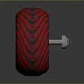 Stylish Red And Black Tire Featuring Wavy Pattern And Orange Spokes Hub Design