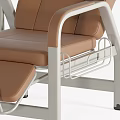 Comfortable Blue And Brown Medical Chairs With IV Stands For Clinic Use