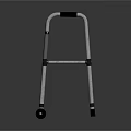 Sturdy Medical Device Walker With Wheels And Adjustable Frame For Mobility Support 3d model