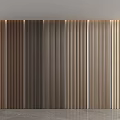 Modern Wooden Wall Panels Arranged As Vertical Slats In Various Brown Beige Tones