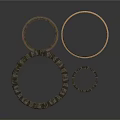 Wood and Stone Decorative Rings with Natural Texture in Various Sizes