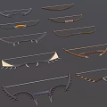Various Designed Bows As Traditional And Modern Weapon With Different Decorative Elements