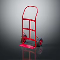 Sturdy Red Metal Hand Truck With Wheels And Platform Base For Moving Items
