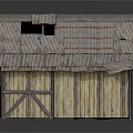 Old Industrial Barn With Wooden Structure Damaged Roof Wooden Doors And Windows