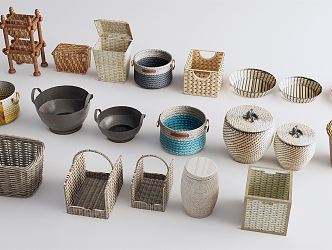 Modern Storage Basket Woven Basket 3d model