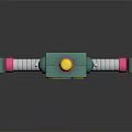 Toy Robot With Green Head Pink Body Yellow Antenna And Spring Legs Mechanical Arms Claws