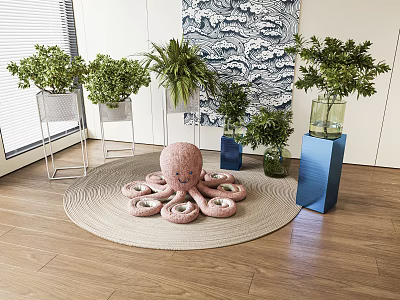 modern toy plant potted 3d model