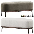 Modern Fabric Sofa Bench With Wooden Legs And Multiple Color Options