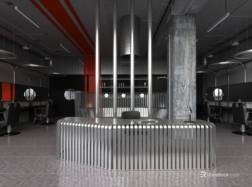 Spacious Modern Parking Lot With Well Lit Areas And Clear Direction Markers 3d model 