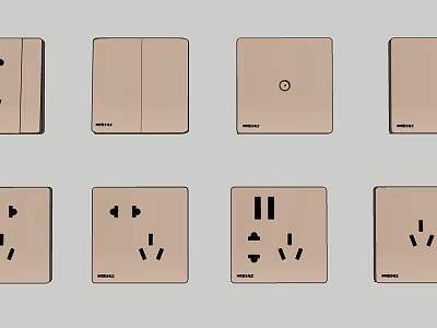 Various Modern Electrical Switch Panels With Different Socket And Switch Designs For Home Use 3d model