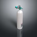 Household Essential White Gas Cylinder with Green Silver Valve and Safety Label