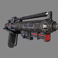 Futuristic Sci Fi Gun With Long Barrel Scope Grip And Red Indicator Lights