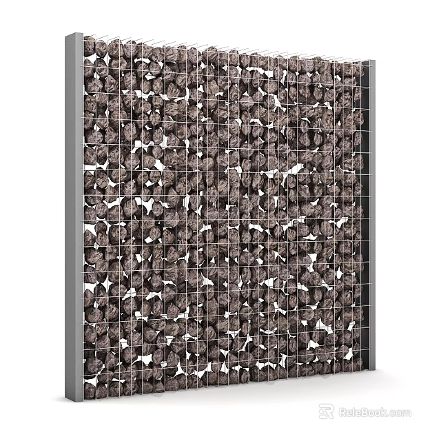 Decorative Metal Mesh Fence With Intricate Leaf Pattern For Outdoor Garden Use 3d model 