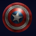 Iconic Captain America Shield Weapon With Red White Blue Color And Distressed Metal Star Design