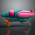 Vibrant Toy Weapon With Turquoise Pink Orange Rounded Components And Modern Design 3d model