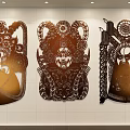 Traditional Peking Opera Masks Wall Decorations Artistic Carved Design For Indoor Decor
