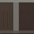 Wooden Double Doors In Light And Dark Wood With Modern Handles Interior