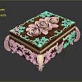 Luxury Ornate Clothing Accessory Storage Box With Rose Carvings And Gold Accents