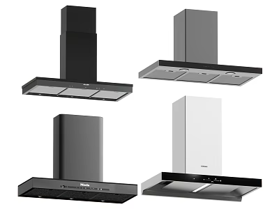 Modern Range Hoods In Black Gray And White Designs For Kitchen Spaces 3d model