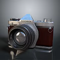 PANTHEON Vintage Film Camera With Classic Metal Body Brown Leather And Large Lens Design