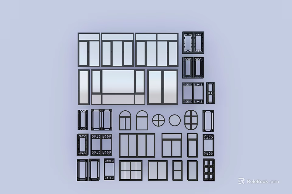 Various Design Styles And Frame Options For Modern Casement Windows 3d model 