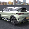 Light Green Modern SUV With Sleek Lines Black Roof And Stylish Front Grille